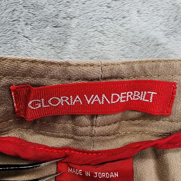 Gloria Vanderbilt Pants Womens 14 Tan Khaki High Rise Straight Leg Chino Stretch - Picture 5 of 13